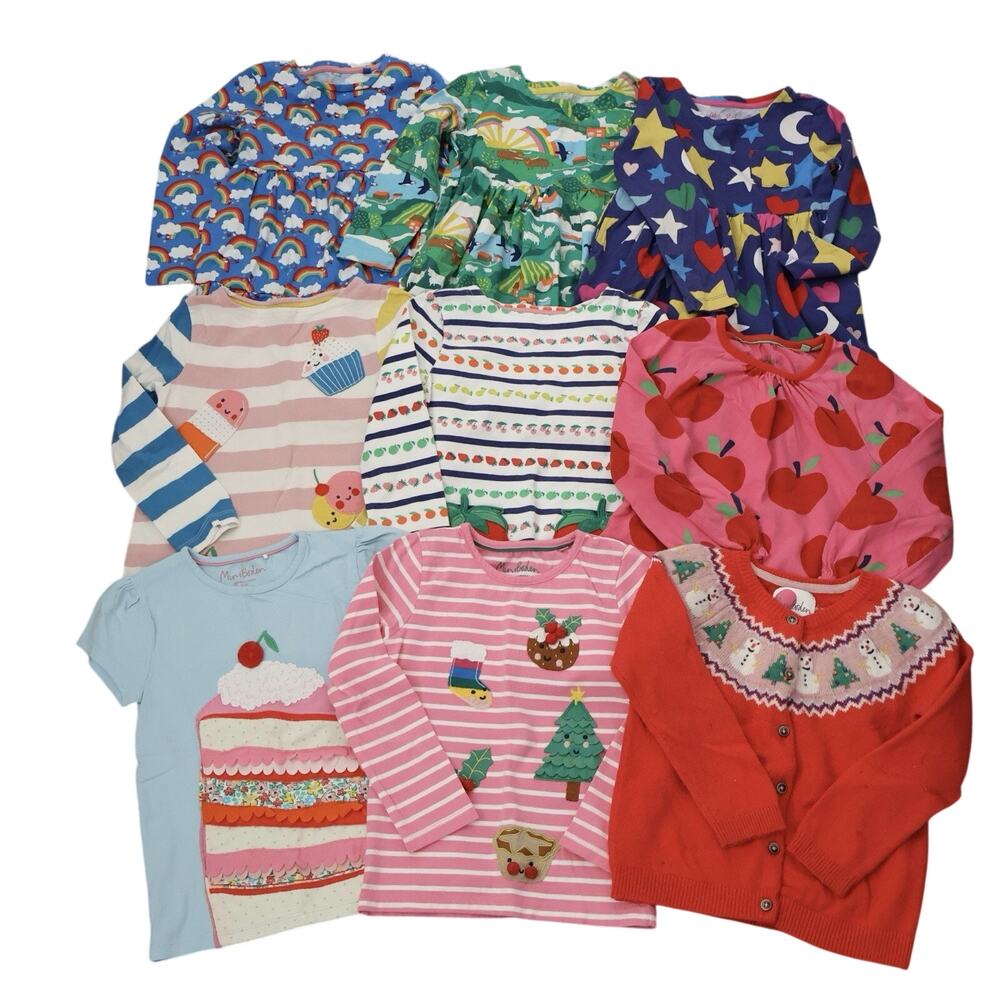 Mini Boden Novelty Long Sleeve Dresses Shirt Christmas Wool Sweater Lot 5-6Y